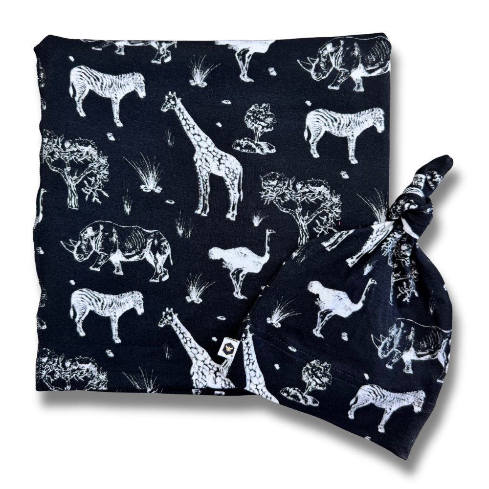 Bamboo Stretch Swaddle Set in Safari Adventure