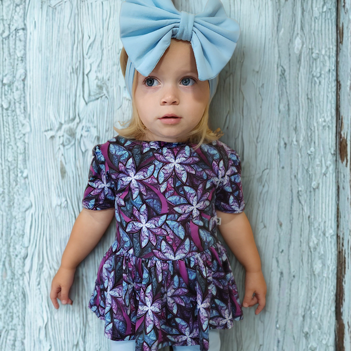 Bamboo Short Sleeve Peplum Top in Light