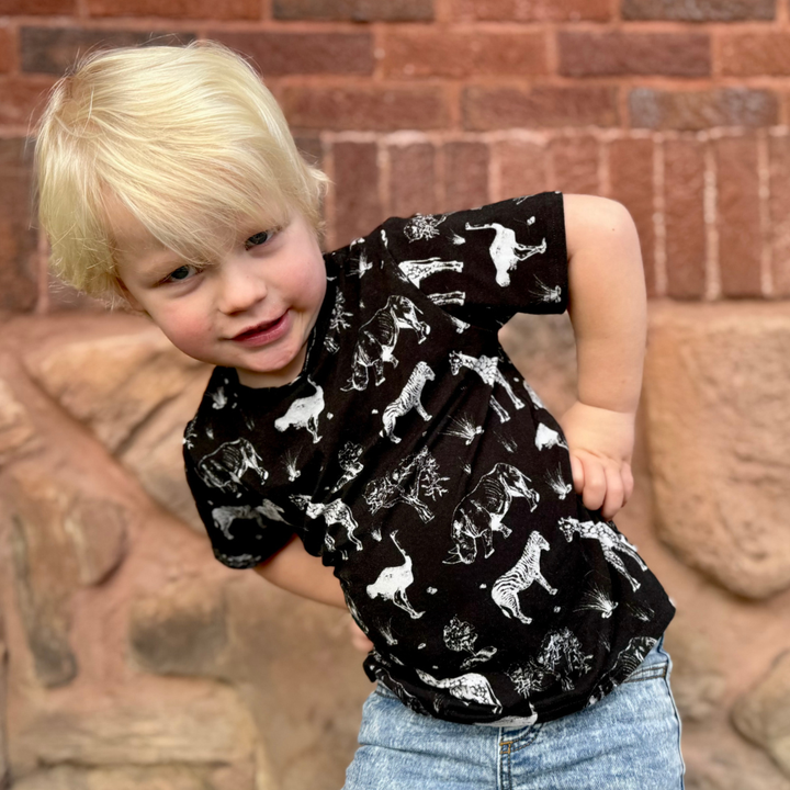 Bamboo Short Sleeve Crew Neck Tee in Safari Adventure