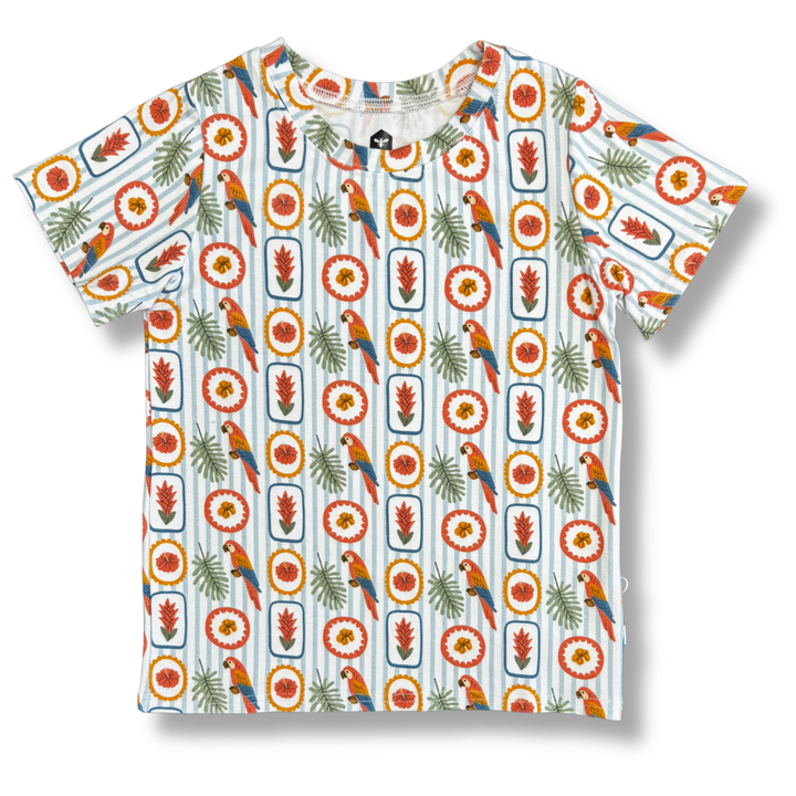 Bamboo Short Sleeve Crew Neck Tee in Island Vibes
