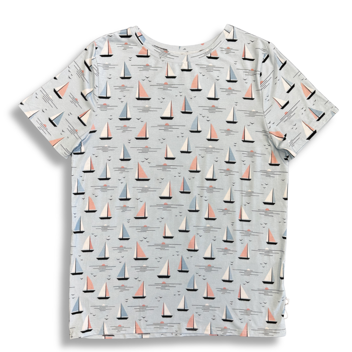 Bamboo Adult Short Sleeve Crew Neck Tee in A Boat Time