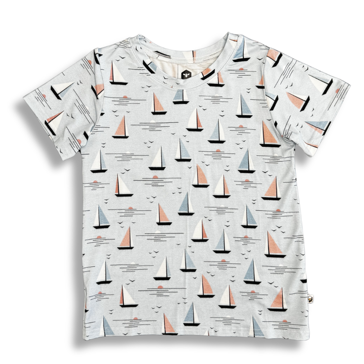 Bamboo Short Sleeve Crew Neck Tee in A Boat Time
