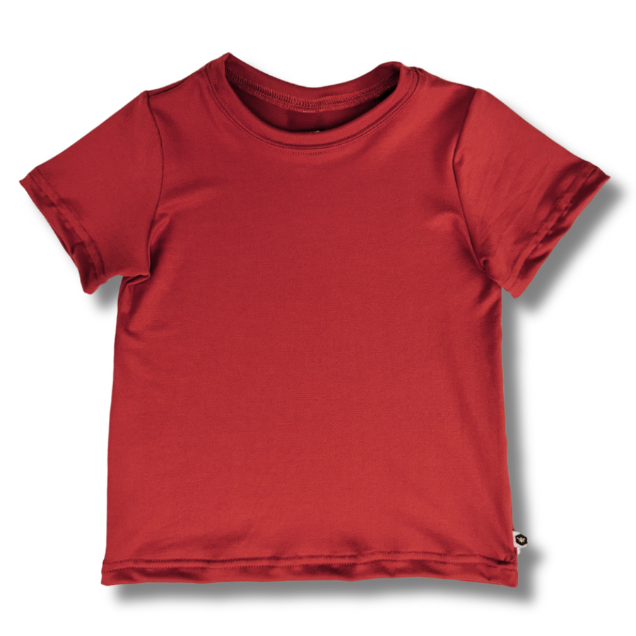 Bamboo Short Sleeve Crew Neck Tee in Brick