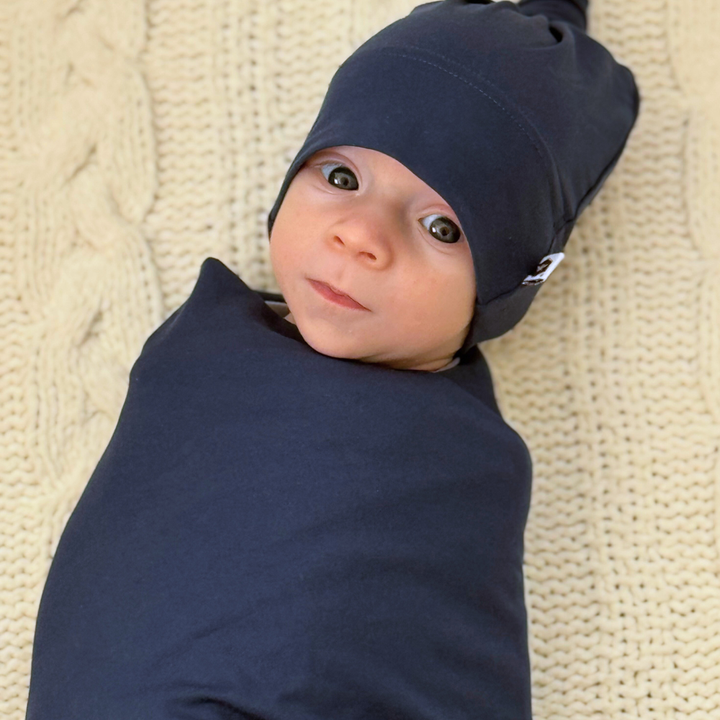 Bamboo Stretch Swaddle Set in Navy