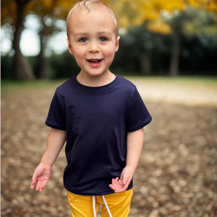 Bamboo Short Sleeve Crew Neck Tee in Navy