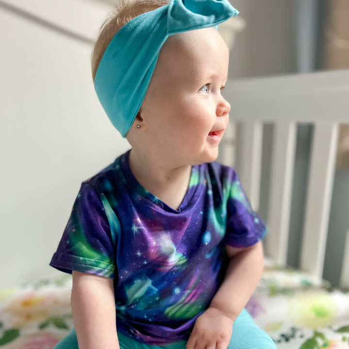 Bamboo Short Sleeve Crew Neck Tee in Ivalo Skies