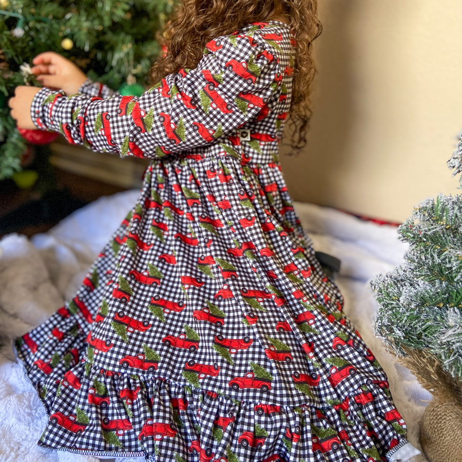 Long Sleeve Twirl Dress - Jolly Holiday