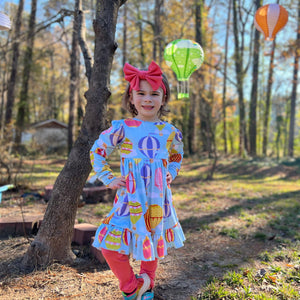 Long Sleeve Twirl Dress - Up, Up And Away