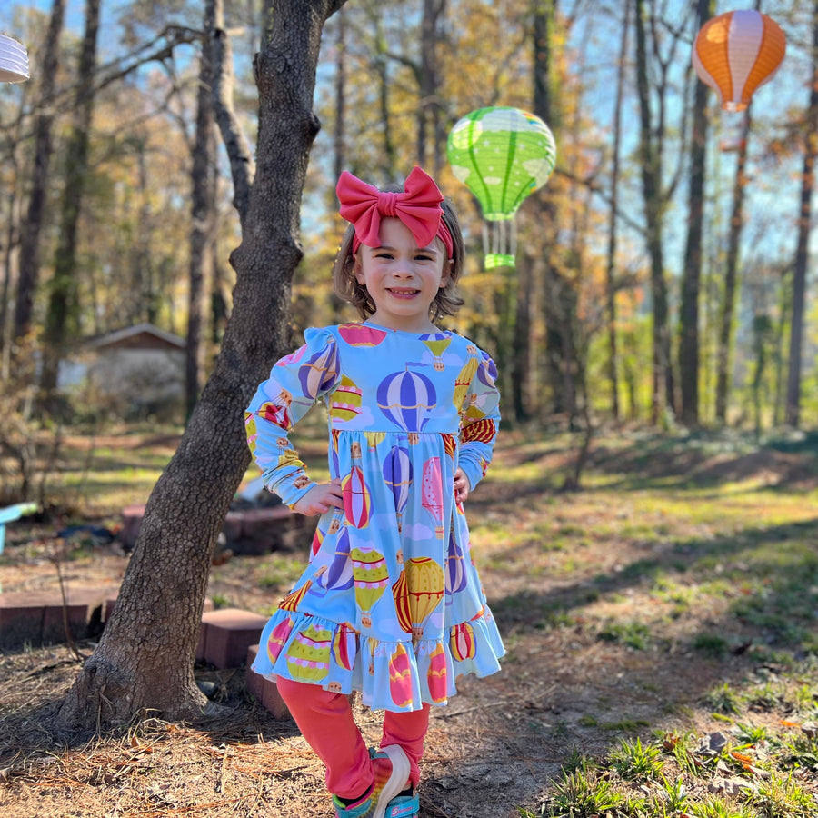 Long Sleeve Twirl Dress - Up, Up And Away