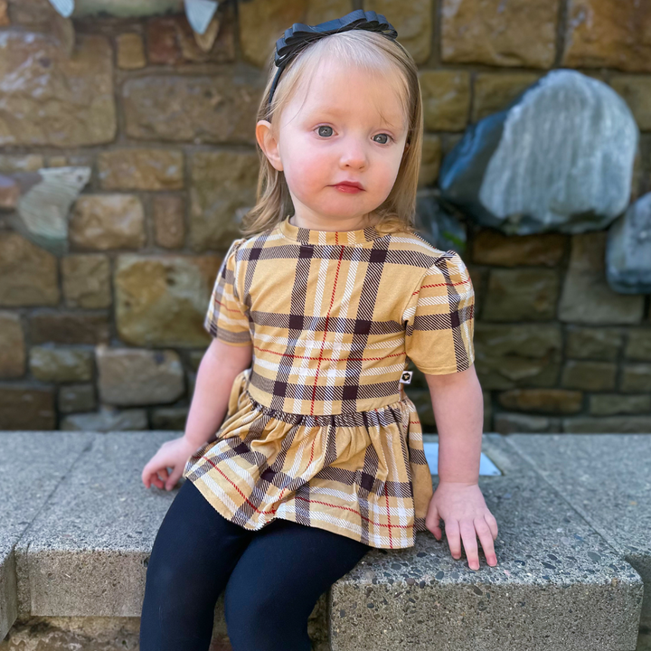 Bamboo Short Sleeve Peplum Top in Uptown