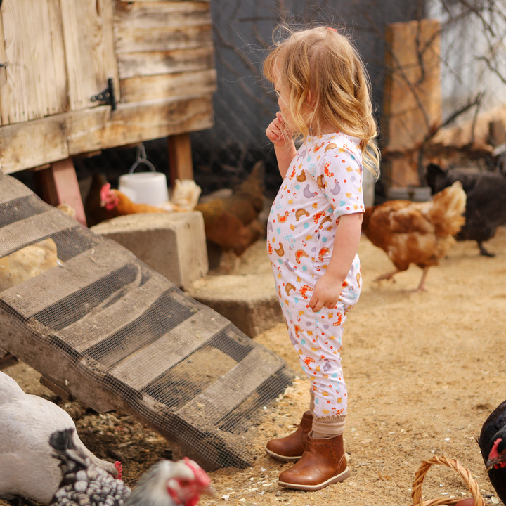 Short Sleeve Romper - What the Cluck
