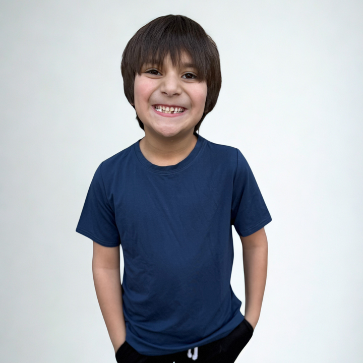 Bamboo Short Sleeve Crew Neck Tee in Navy