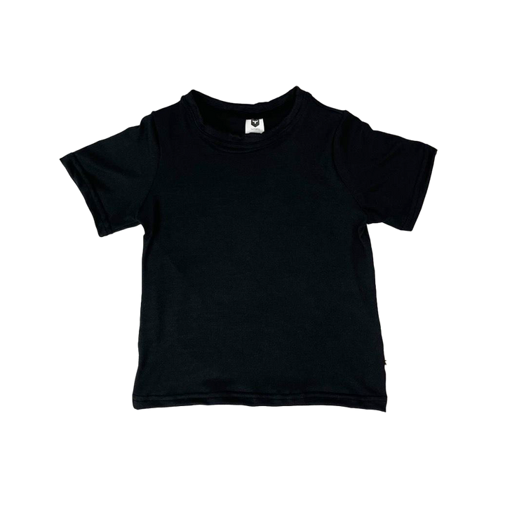 Bamboo Short Sleeve Crew Neck Tee in Black