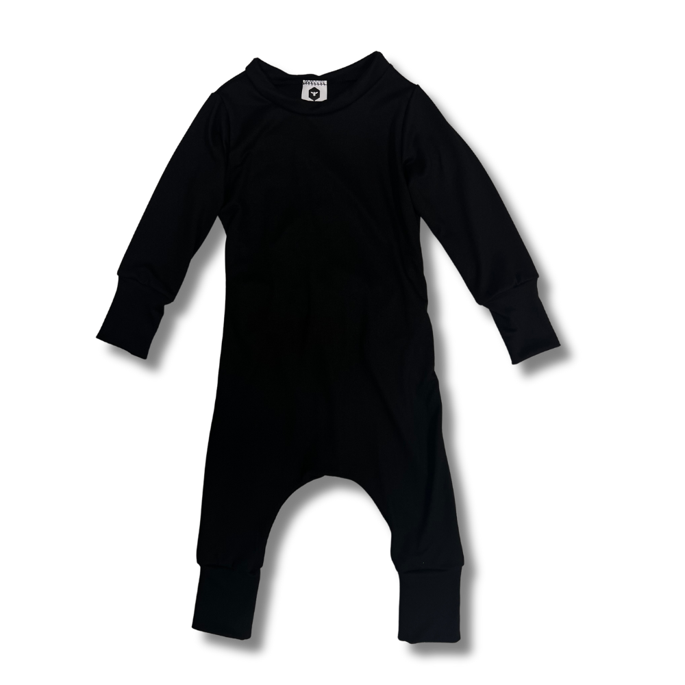 Long Sleeve Romper - Basic Black