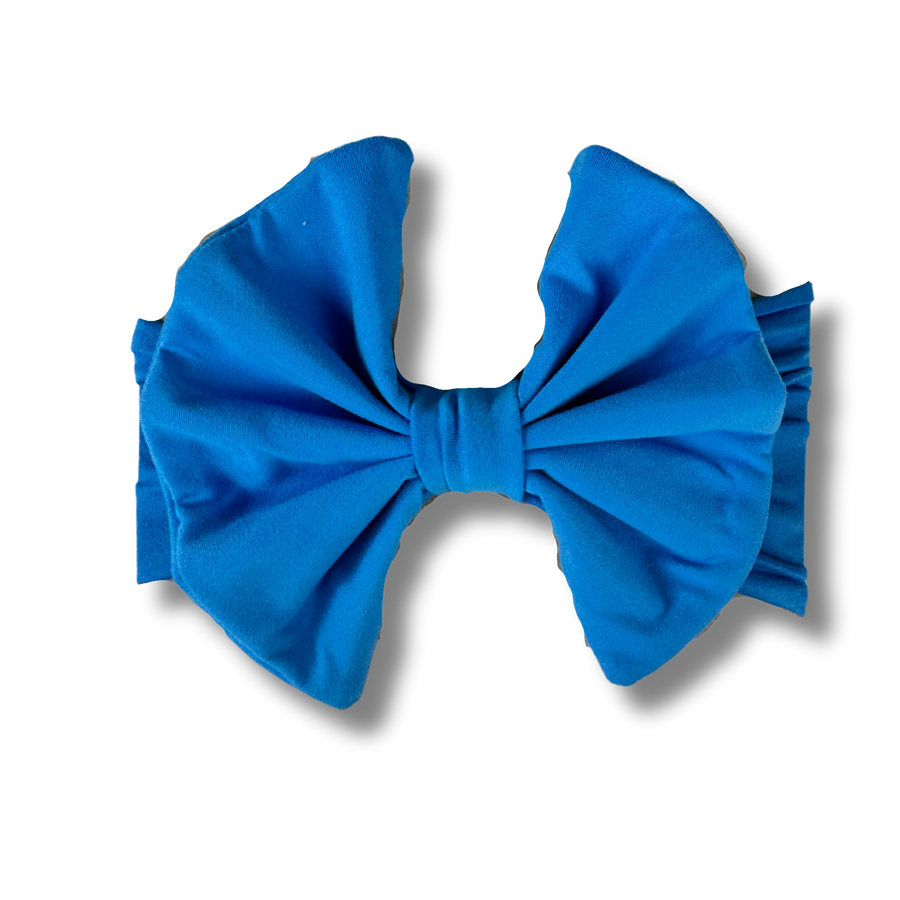 Big Bow Headband - Blue Scuba