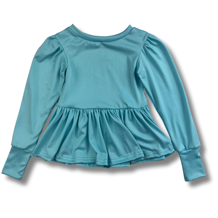 Long Sleeve Peplum Top - Capri