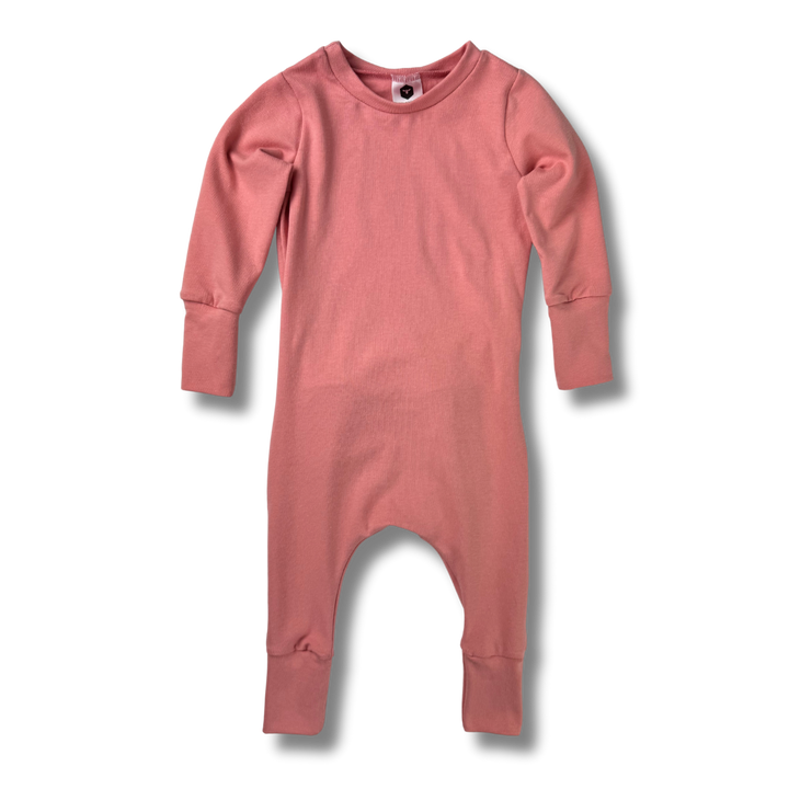 Naturals - Long Sleeve Romper - Dusty Pink