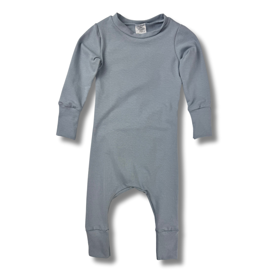 Naturals - Long Sleeve Romper - Dusty Steel