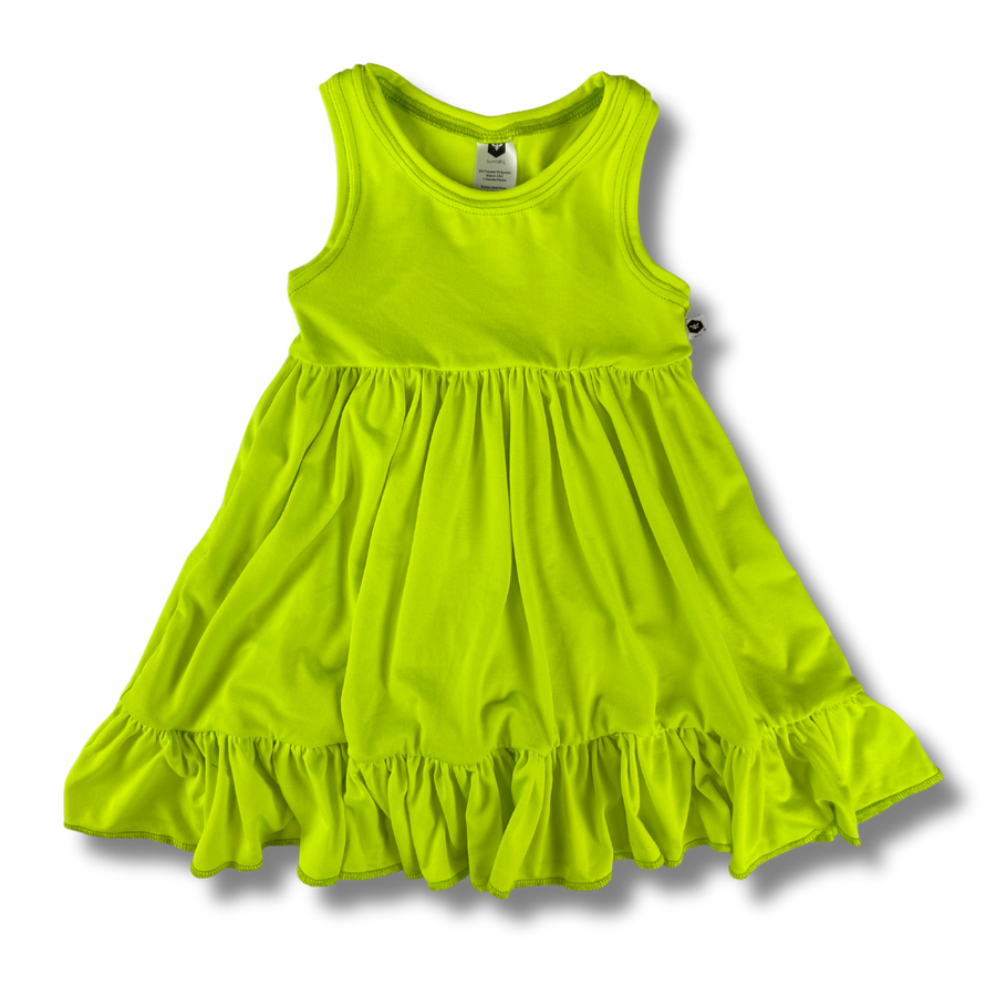 Tank Twirl Dress - Electric Yellow