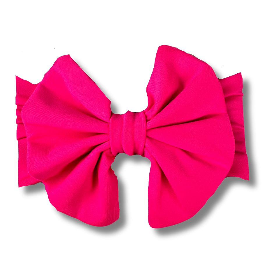 Big Bow Headband - Highlighter Pink