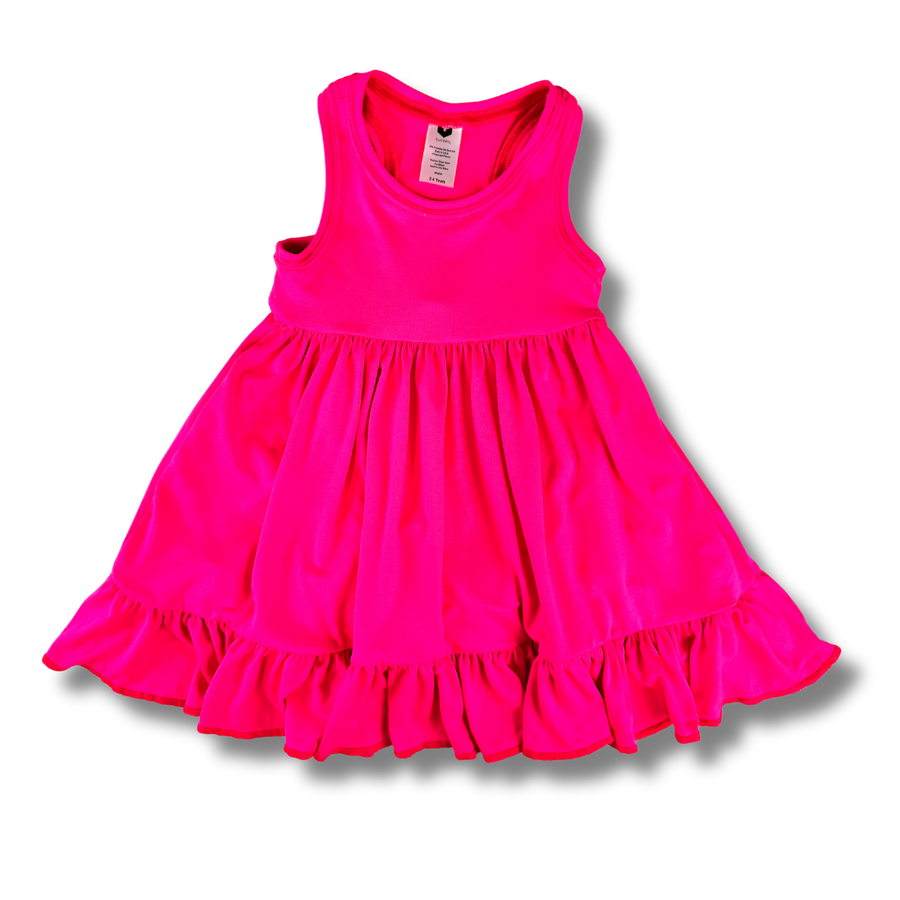 Tank Twirl Dress - Highlighter Pink