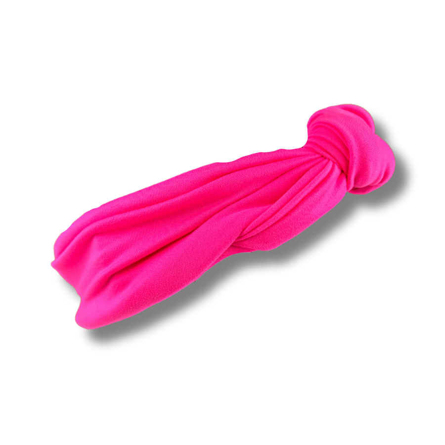 Tie-On Headband - Highlighter Pink