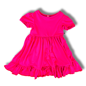 Twirl Dress - Highlighter Pink