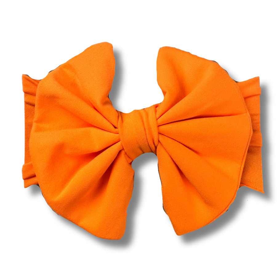 Big Bow Headband - High Voltage Orange