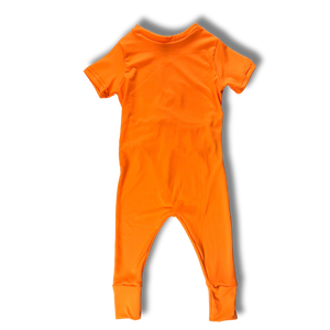 Short Sleeve Romper - High Voltage Orange