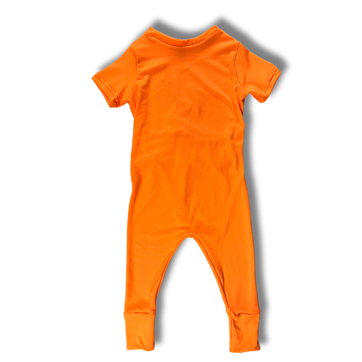 Short Sleeve Romper - High Voltage Orange