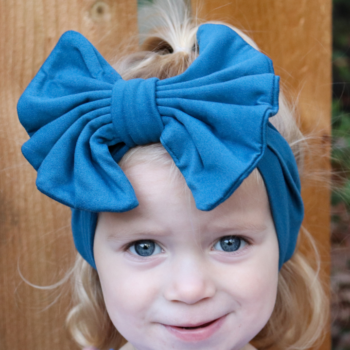 Big Bow Headband - Indigo