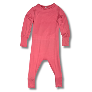 Long Sleeve Romper - Jelly Bean Pink