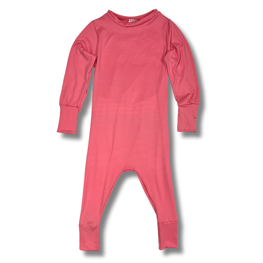 Long Sleeve Romper - Jelly Bean Pink