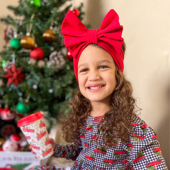 Big Bow Headband - Cherry Red