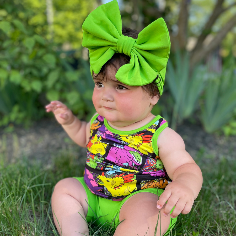 Big Bow Headband - Lime Green