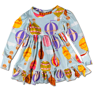 Long Sleeve Twirl Dress - Up, Up And Away