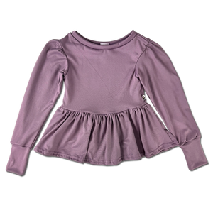 Long Sleeve Peplum Top - Violetta