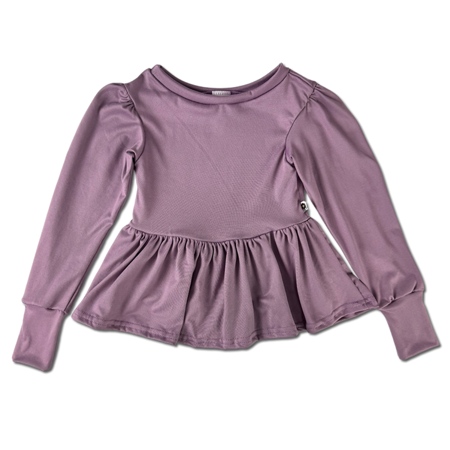 Long Sleeve Peplum Top - Violetta