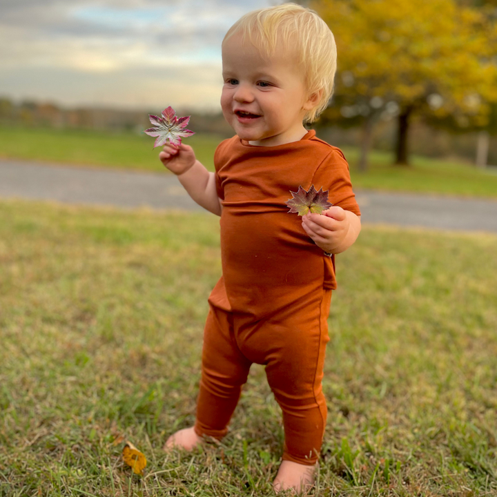 Short Sleeve Romper - Mocha