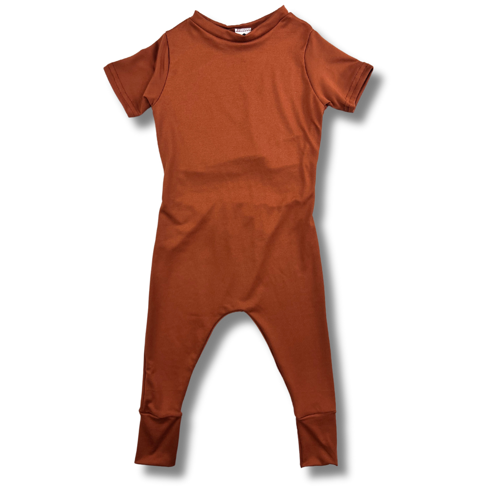 Short Sleeve Romper - Mocha