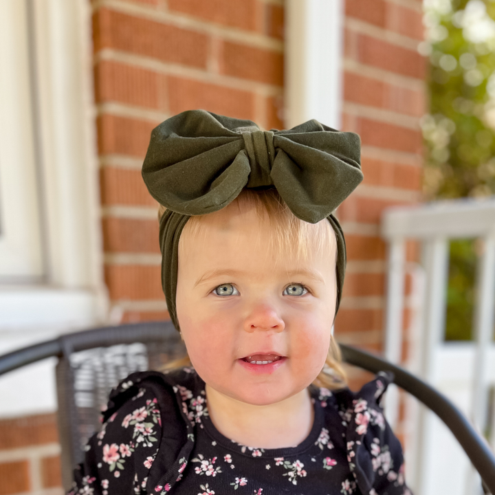 Big Bow Headband - Olive