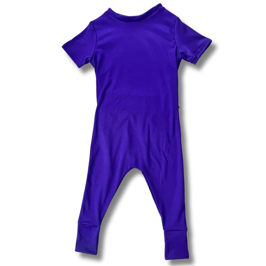 Short Sleeve Romper - Plum