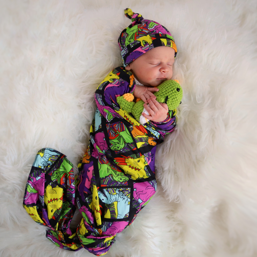 Stretch Swaddle Set - Rad Raptor