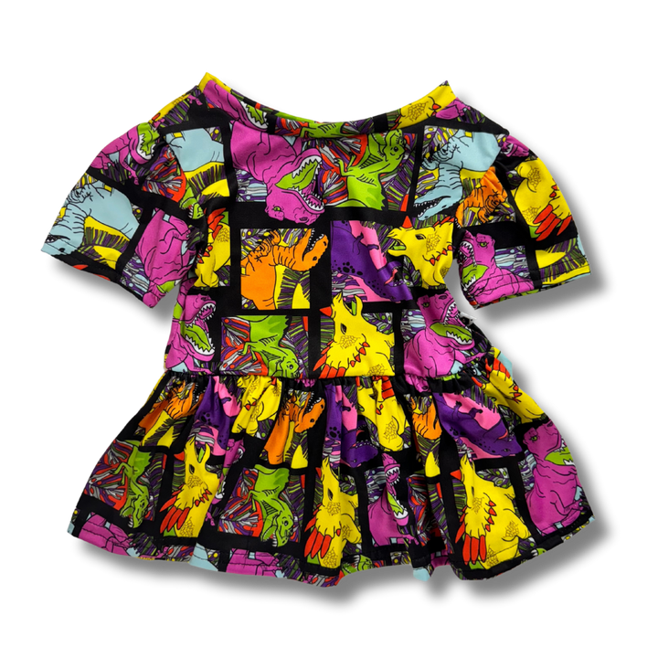 Short Sleeve Peplum Top - Rad Raptor