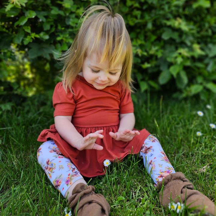 Short Sleeve Peplum Top - Rust