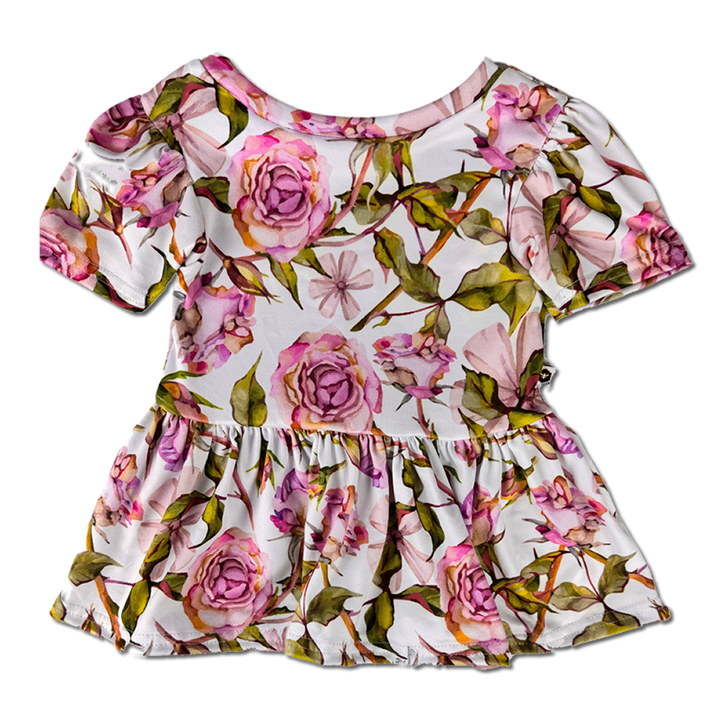 Short Sleeve Peplum Top - Rosemarie