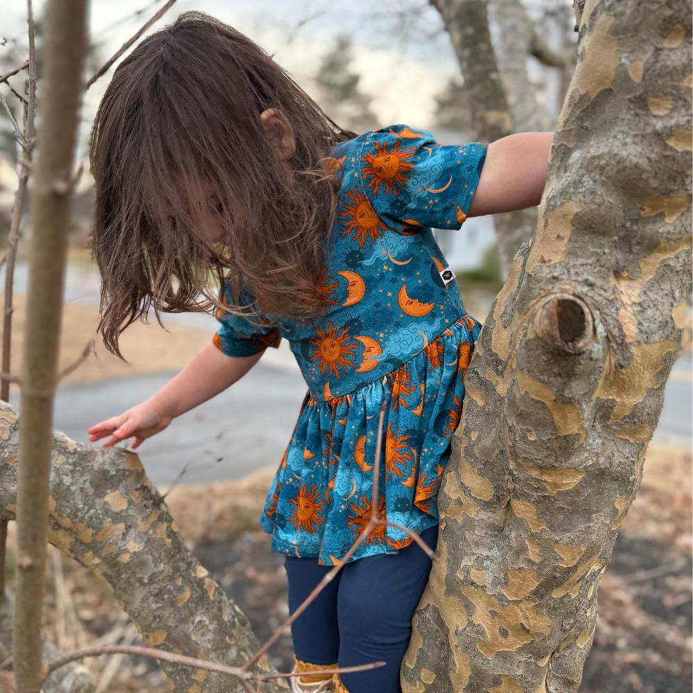 Bamboo Short Sleeve Peplum Top in Sol Mates