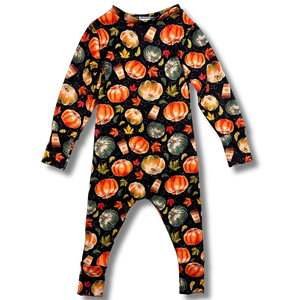 Bamboo Long Sleeve Romper in Spiced Autumn