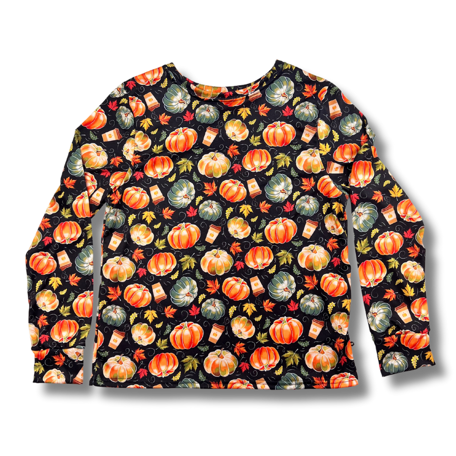 Bamboo Long Sleeve Crew Neck Tee in Spiced Autumn