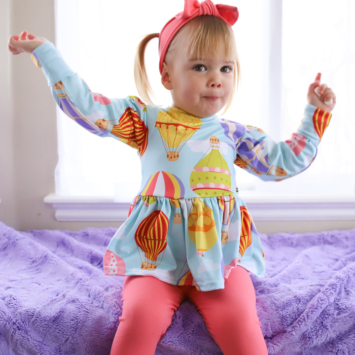 Long Sleeve Peplum Top - Up, Up And Away